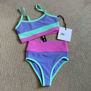 NWT Beach Riot Emmy High tide girls bikini size 5/6